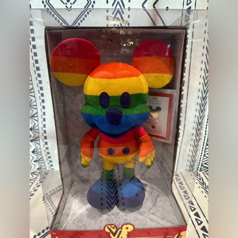 NIB Disney Year of The Mouse Rainbow Mickey Mouse Plush‎ Special Edition